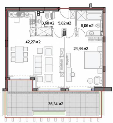 Двустаен апартамент, Варна, к.к. Слънчев ден, 541407, Снимка 1