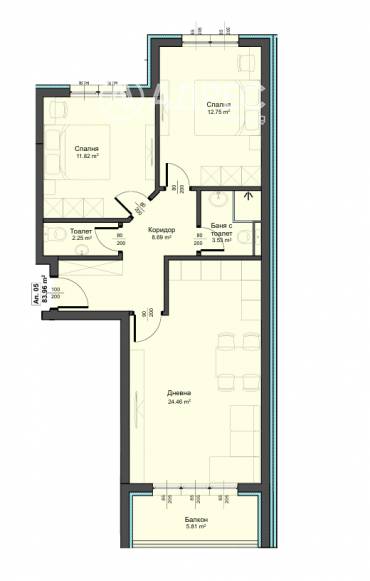 Тристаен апартамент, Варна, Аспарухово, 682407, Снимка 1