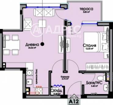 Двустаен апартамент, Бургас, Хоризонт, 660408, Снимка 1