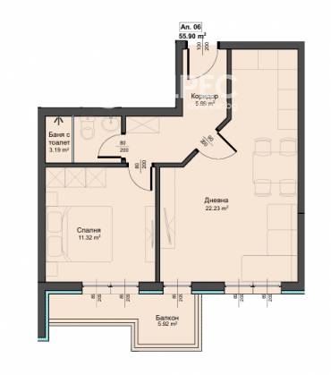 Двустаен апартамент, Варна, Аспарухово, 682408, Снимка 1