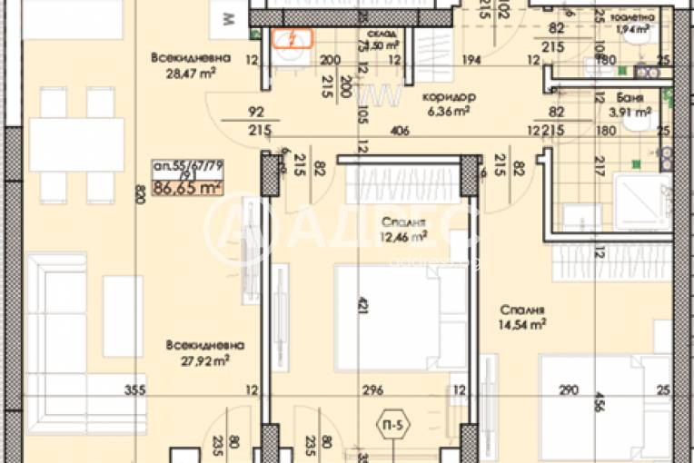 Тристаен апартамент, Пловдив, Тракия, 653409, Снимка 2