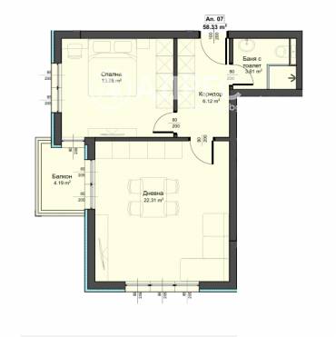 Двустаен апартамент, Варна, Аспарухово, 682409, Снимка 1