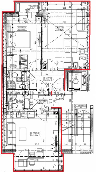 Тристаен апартамент, София, Триъгълника, 671410