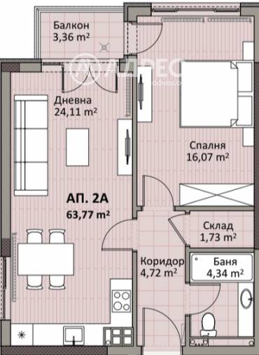 Двустаен апартамент, София, Надежда 2, 697411, Снимка 1