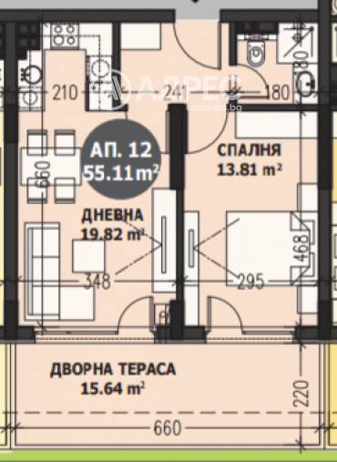 Двустаен апартамент, София, Малинова Долина, 669413, Снимка 1