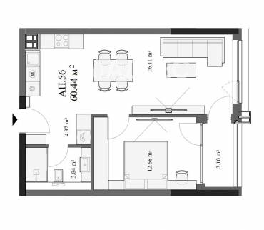 Двустаен апартамент, София, Овча купел 1, 679420, Снимка 1