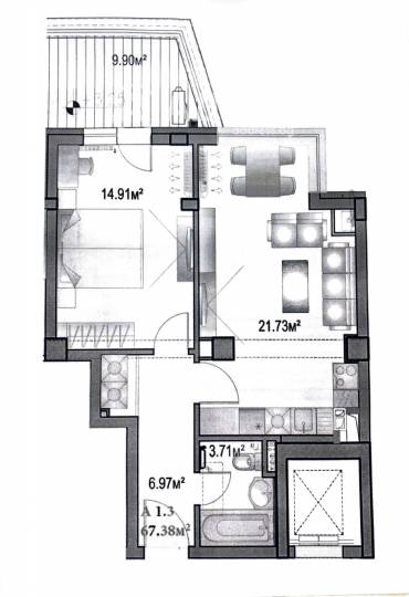 Двустаен апартамент, София, Кръстова вада, 653424, Снимка 1