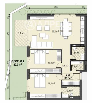 Тристаен апартамент, София, Бояна, 674424, Снимка 1