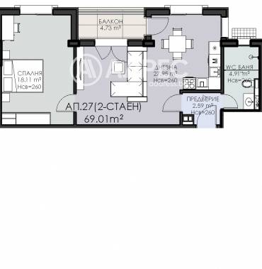 Двустаен апартамент, София, Овча купел, 694424, Снимка 1
