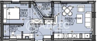 Двустаен апартамент, София, Дианабад, 654426, Снимка 1