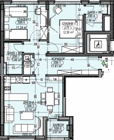 Тристаен апартамент, София, Дианабад, 654428, Снимка 1