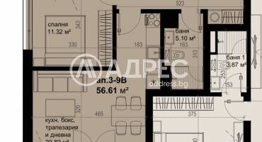 Двустаен апартамент, Бургас, Изгрев, 669429, Снимка 1