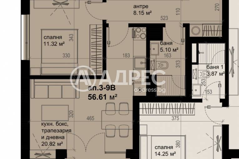 Двустаен апартамент, Бургас, Изгрев, 669429, Снимка 1