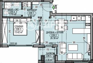 Двустаен апартамент, София, Дианабад, 654430, Снимка 1
