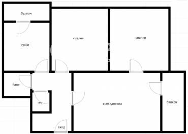 Тристаен апартамент, София, Стрелбище, 682431, Снимка 1