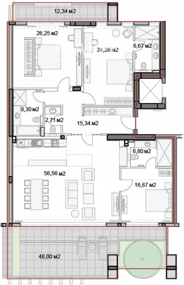 Многостаен апартамент, Варна, к.к. Слънчев ден, 541432, Снимка 1