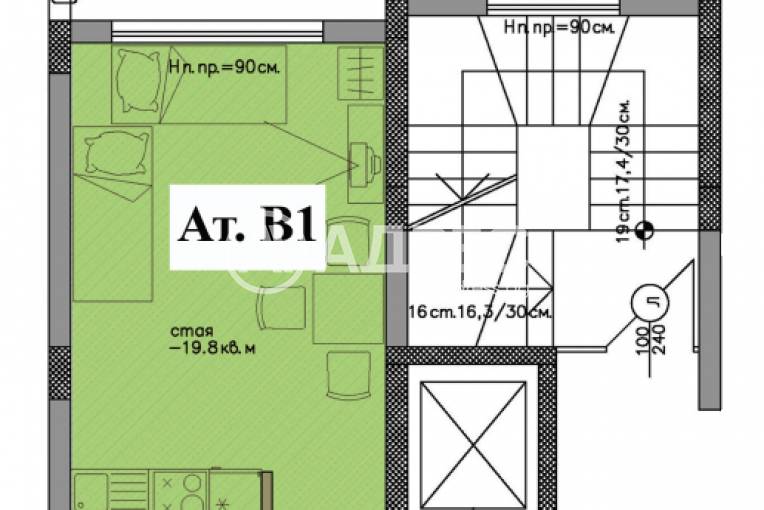 Едностаен апартамент, Черноморец, 629433, Снимка 1