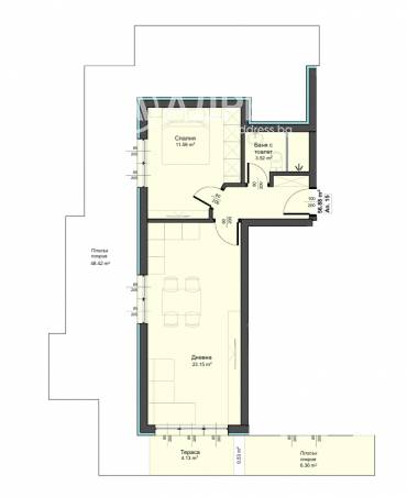 Двустаен апартамент, Варна, Аспарухово, 683435, Снимка 1