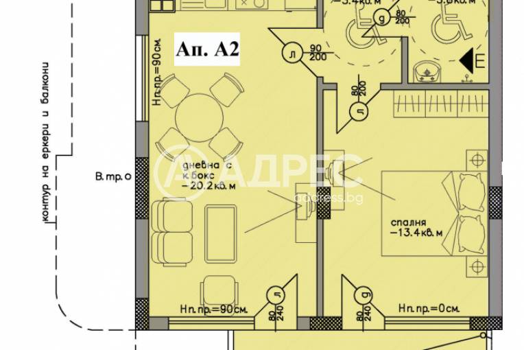 Двустаен апартамент, Черноморец, 629436, Снимка 1