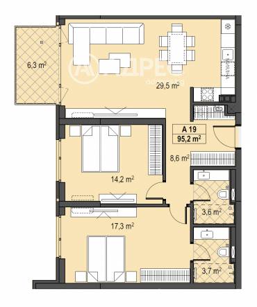 Тристаен апартамент, София, Бояна, 674436, Снимка 1