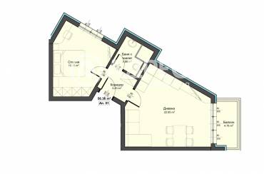 Двустаен апартамент, Варна, Аспарухово, 683436, Снимка 1