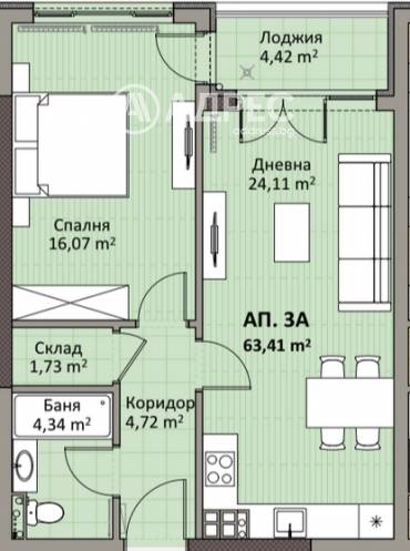 Двустаен апартамент, София, Надежда 2, 697436, Снимка 1