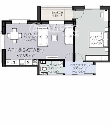 Двустаен апартамент, София, Овча купел, 694437, Снимка 1