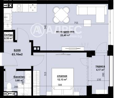Двустаен апартамент, Бургас, Хоризонт, 675442, Снимка 1