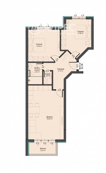 Тристаен апартамент, Варна, Аспарухово, 683443, Снимка 1