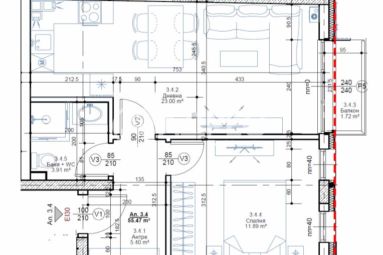 Двустаен апартамент, София, Овча купел, 675444, Снимка 3