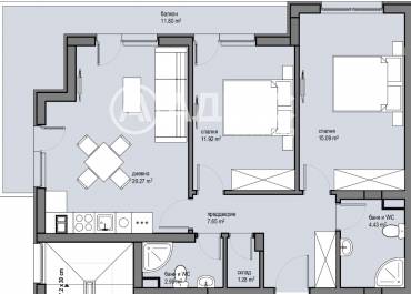 Тристаен апартамент, София, Красна поляна 2, 647445, Снимка 1