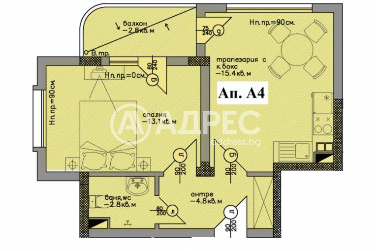 Двустаен апартамент, Черноморец, 629446, Снимка 1