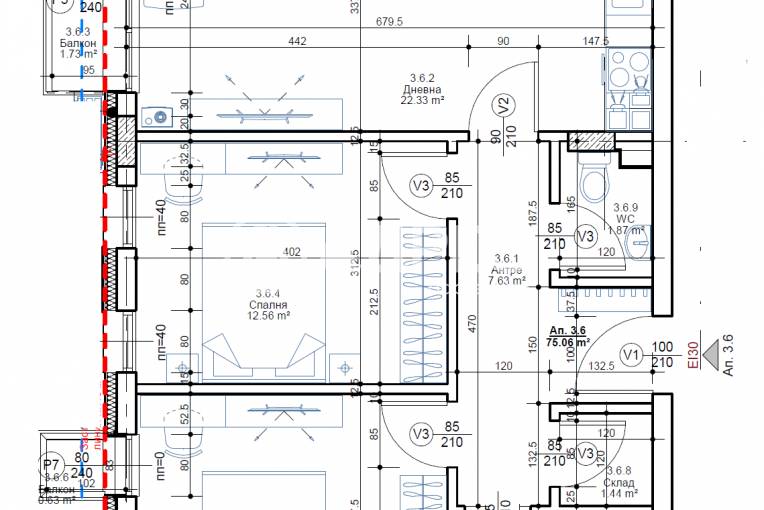 Тристаен апартамент, София, Овча купел, 675447, Снимка 3