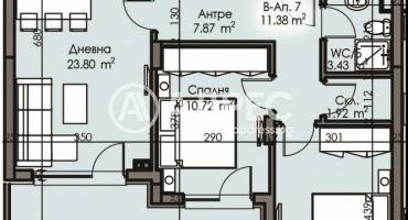 Тристаен апартамент, Бургас, Изгрев, 632448, Снимка 1