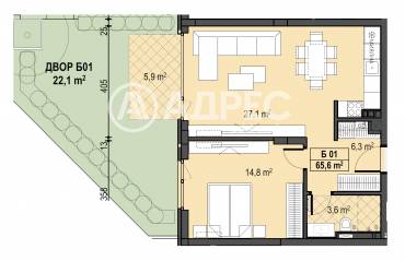 Двустаен апартамент, София, Бояна, 674448, Снимка 1