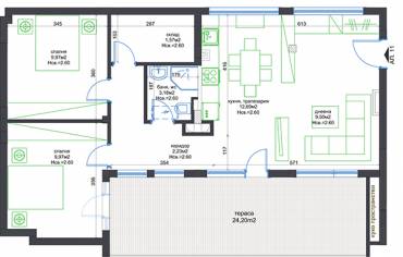 Тристаен апартамент, Созопол, местност Хармани, 623452, Снимка 1