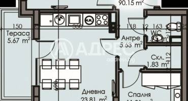 Тристаен апартамент, Бургас, Изгрев, 632452, Снимка 1