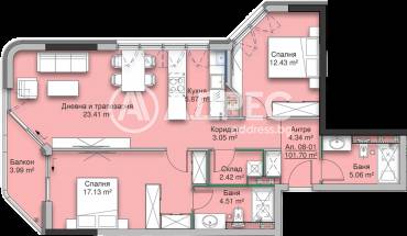 Тристаен апартамент, София, Кръстова вада, 589453, Снимка 1