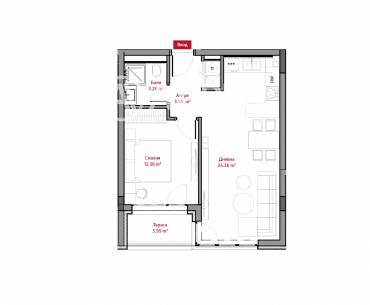 Двустаен апартамент, София, Лозенец, 682453, Снимка 1