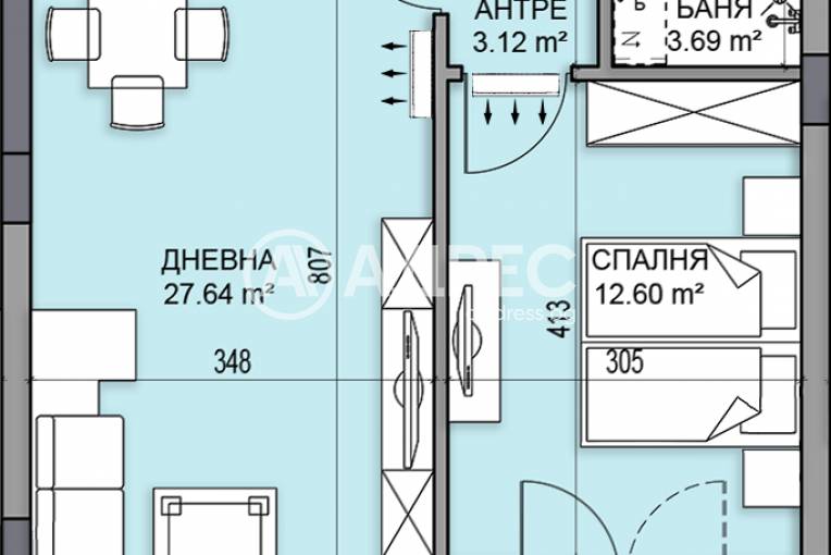 Двустаен апартамент, Пловдив, Гагарин, 683455, Снимка 3