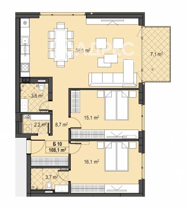 Тристаен апартамент, София, Бояна, 674457, Снимка 1