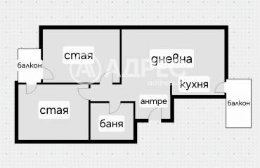 Тристаен апартамент, София, Хиподрума, 697457, Снимка 1