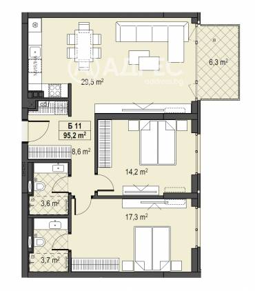 Тристаен апартамент, София, Бояна, 674458, Снимка 1