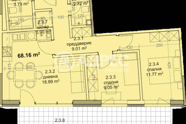 Тристаен апартамент, Варна, Младост 1, 671459, Снимка 2