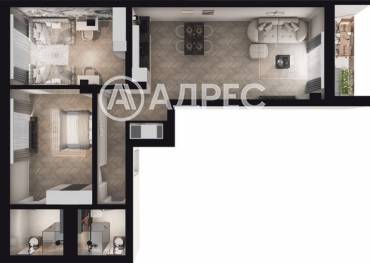 Тристаен апартамент, София, Лозенец, 682459, Снимка 1