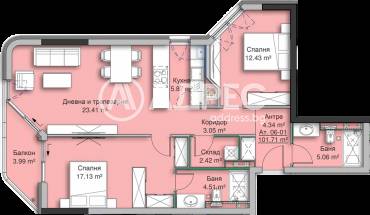 Тристаен апартамент, София, Кръстова вада, 589462, Снимка 1