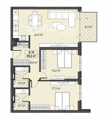 Тристаен апартамент, София, Бояна, 674464, Снимка 1