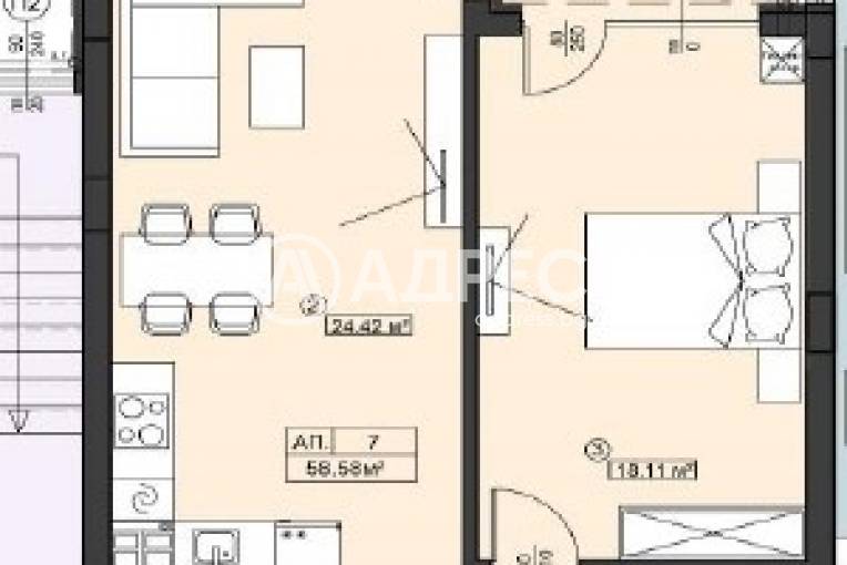 Двустаен апартамент, София, Манастирски ливади - запад, 679464, Снимка 1