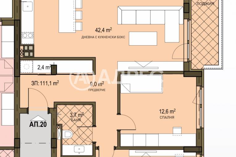 Тристаен апартамент, София, Овча купел 2, 686465, Снимка 2