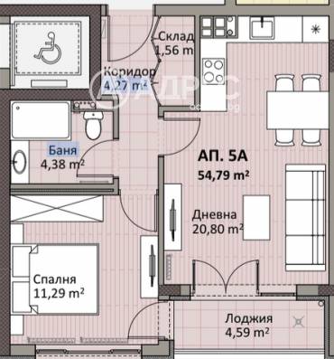 Двустаен апартамент, София, Надежда 2, 697467, Снимка 1
